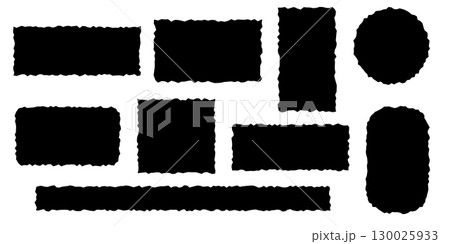Jagged geometric shapes rectangle and circle set isolated vector 130025933