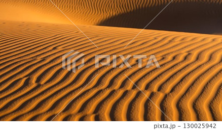 Golden sand dunes forming rhythmic desert patterns. Golden sand dunes forming rhythmic desert patterns. 130025942