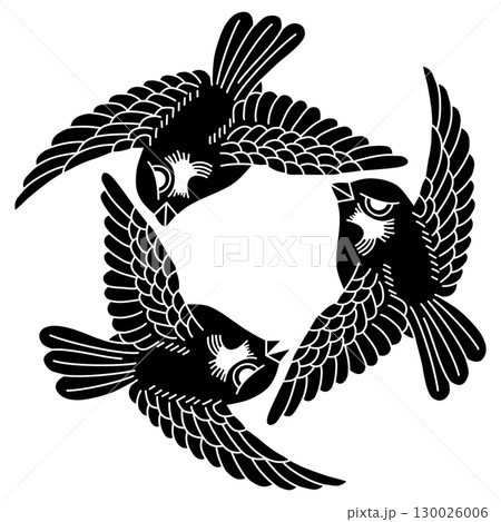 家紋です。飛び三羽雀と言います。 130026006