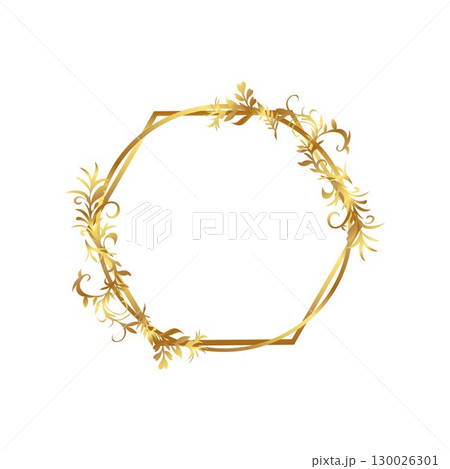 Flowers hexagon circle 130026301
