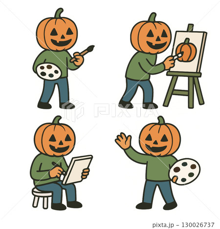 Coloring book coloring page pumpkin character transparency art drawing Coloring book coloring page pumpkin character transparency art drawing 130026737