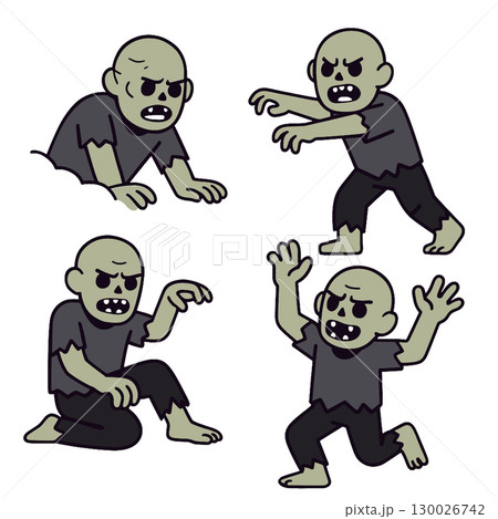 Coloring book coloring page features zombie character with transparency effect for creative fun 130026742