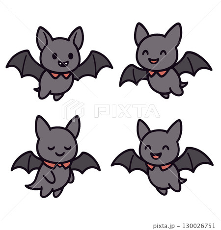 Coloring book coloring page featuring cute bat character with transparency and joyful expressions 130026751