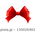 Decorative red bow isolated on white background. Vector illustration 130026902