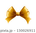Decorative golden bow isolated on white background. Vector illustration 130026911
