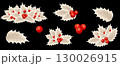 Holly berry colorful vector border 130026915