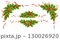 Holly berry colorful vector border 130026920
