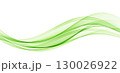 Abstract vector background, transparent waved lines. Green smoke wave. 130026922