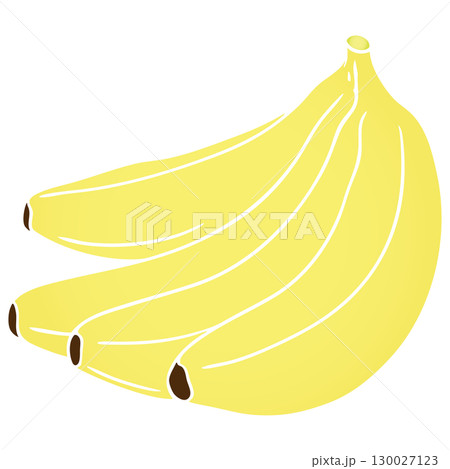 Modern Flat Style Banana Vector Illustration on White Background 130027123