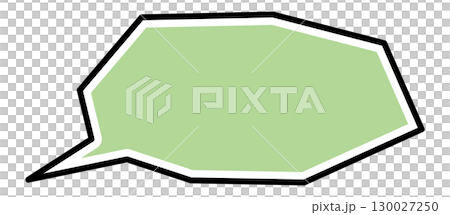 Hand-drawn blocky speech bubble (black line, white line, green fill) Hand-drawn blocky speech bubble (black line, white line, green fill) 130027250