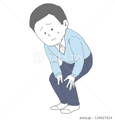 膝に違和感を感じる男性 130027424