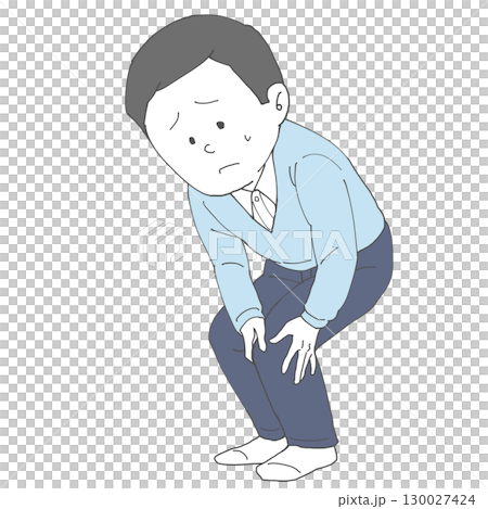 膝に違和感を感じる男性 130027424