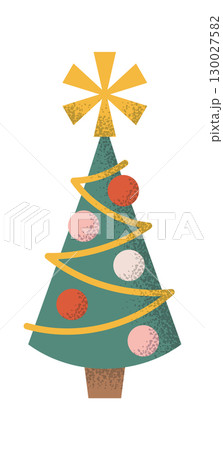 Decorated Christmas fir tree design Decorated Christmas fir tree design 130027582