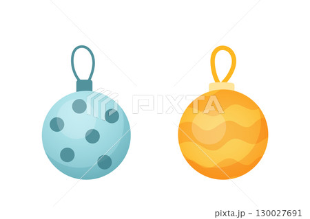 Christmas tree ornaments vector illustration in flat style Christmas tree ornaments vector illustration in flat style 130027691
