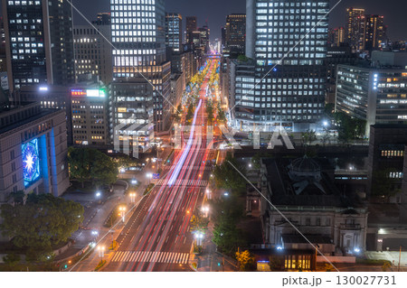 《大阪府》御堂筋の夜景・大阪都市風景 130027731