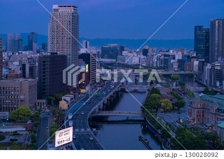 《大阪府》中之島の夜景・大阪都市風景 130028092