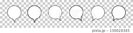 Round and loose speech bubble set 130028385