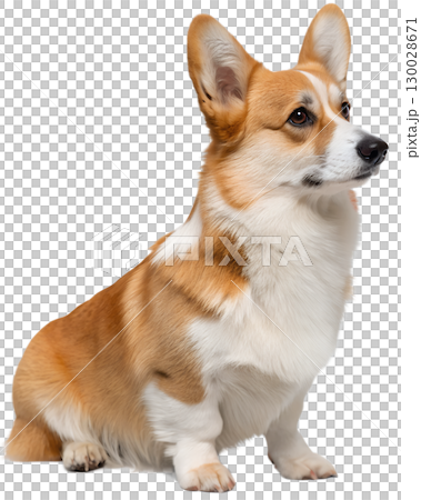 adorable Pembroke Welsh Corgi on transparent background 130028671