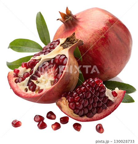 Lush pomegranate on transparent background 130028733
