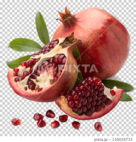 Lush pomegranate on transparent background 130028733