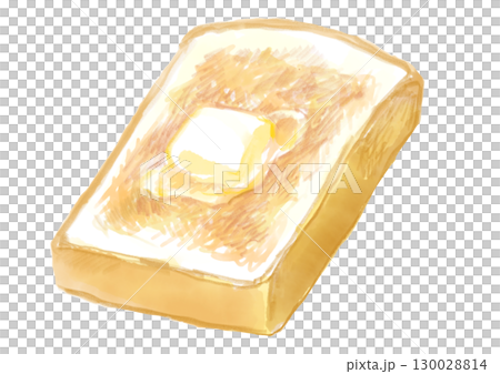 手繪水彩插圖，新鮮出爐，美味奶油吐司 130028814