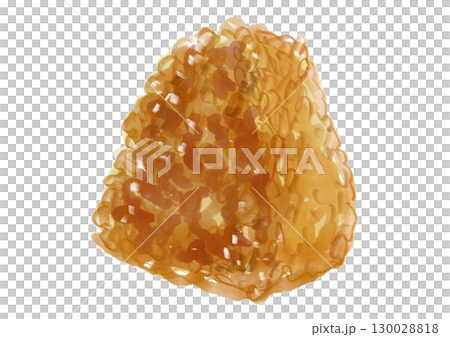 焼きたてで美味しそうな焼きおにぎりの手描き水彩イラスト 130028818