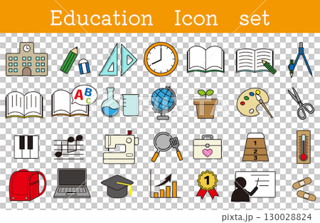 與學校相關的插圖圖示集 | 教育、學校、學習、學習 與學校相關的插圖圖示集 | 教育、學校、學習、學習 130028824