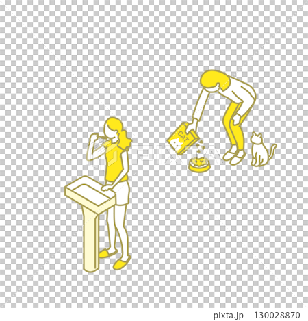 共享房屋的可愛插圖 130028870