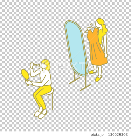 Cute illustration of a shared house 130029308