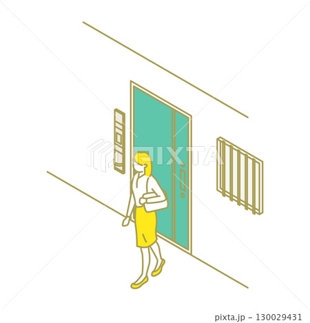 シェアハウスのかわいいイラスト 130029431