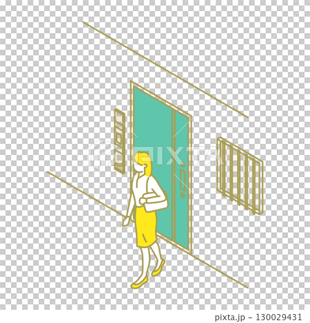 シェアハウスのかわいいイラスト 130029431