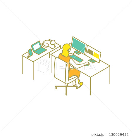 シェアハウスのかわいいイラスト 130029432