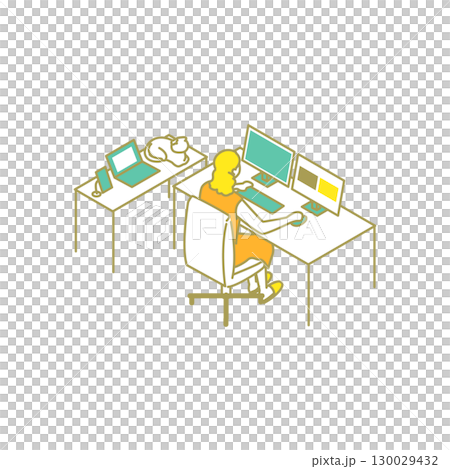 シェアハウスのかわいいイラスト 130029432
