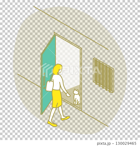 シェアハウスのかわいいイラスト 130029465