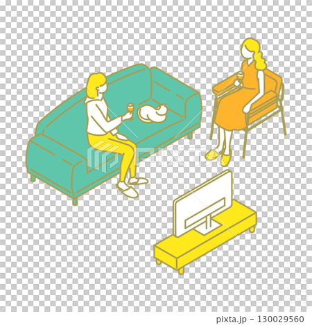シェアハウスのかわいいイラスト シェアハウスのかわいいイラスト 130029560