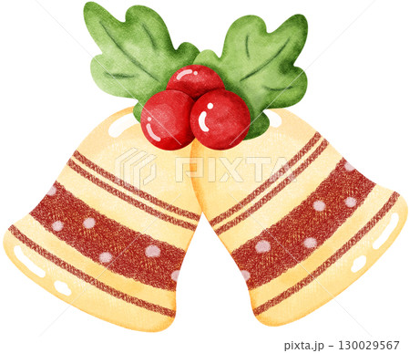 Holiday illustration of sweet candy and christmas cookies with ribbon bow. Holiday illustration of sweet candy and christmas cookies with ribbon bow. 130029567