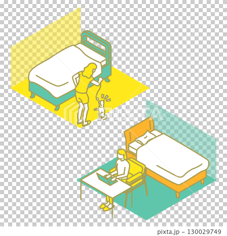 Cute illustration of a shared house 130029749