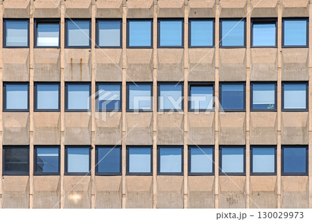 Blue Windows Concrete Building 130029973