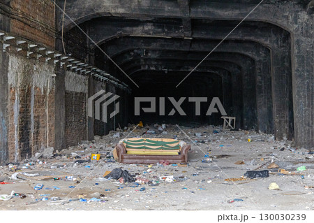 Abandoned Sofa in Tunnel Abandoned Sofa in Tunnel 130030239