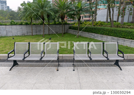 Metal Bench in Park 130030294