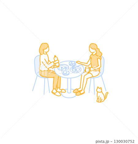シェアハウスのかわいいイラスト シェアハウスのかわいいイラスト 130030752