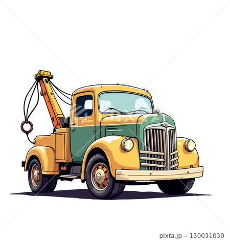Vsai vintage tow truck waiting for rescue mission 130031030