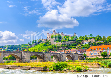 Wurzburg old town with Marienberg Fortress Festung on Mary's Mount hill, Old Main Bridge across Main river and medieval buildings in Wurzburg city center, Lower Franconia region, Germany Wurzburg old town with Marienberg Fortress Festung on Mary's Mount hill, Old Main Bridge across Main river and medieval buildings in Wurzburg city center, Lower Franconia region, Germany 130031160