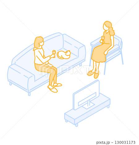 シェアハウスのかわいいイラスト シェアハウスのかわいいイラスト 130031173