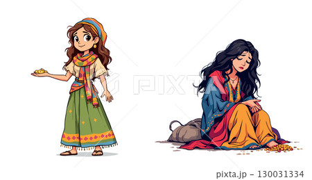 Vsai rich and poor women showing opposite financial situations Vsai rich and poor women showing opposite financial situations 130031334