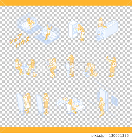 共享房屋的可愛插圖 130031356