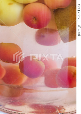 Canned compote in jars of various fruits and berries. Food Canned compote in jars of various fruits and berries. Food 130031483