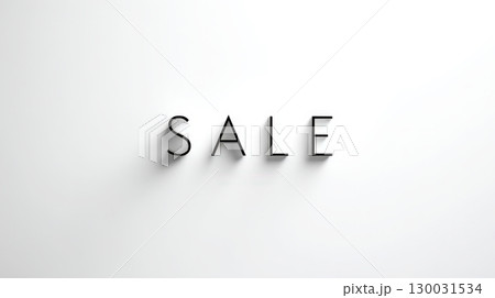 Minimalist Marketing Banner with SALE Text on White Background 130031534