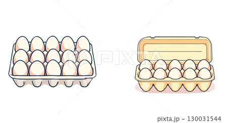 Vsai illustrative comparison of egg cartons and dozen eggs 130031544