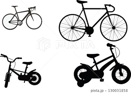 some bicycles of various shapes and models some bicycles of various shapes and models 130031858